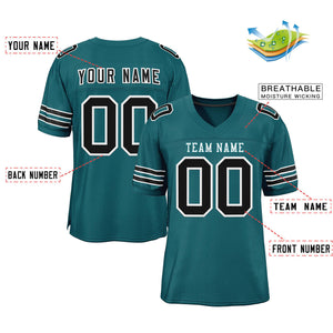 Custom Midnight Green White-Midnight Green Classic Style Authentic Football Jersey