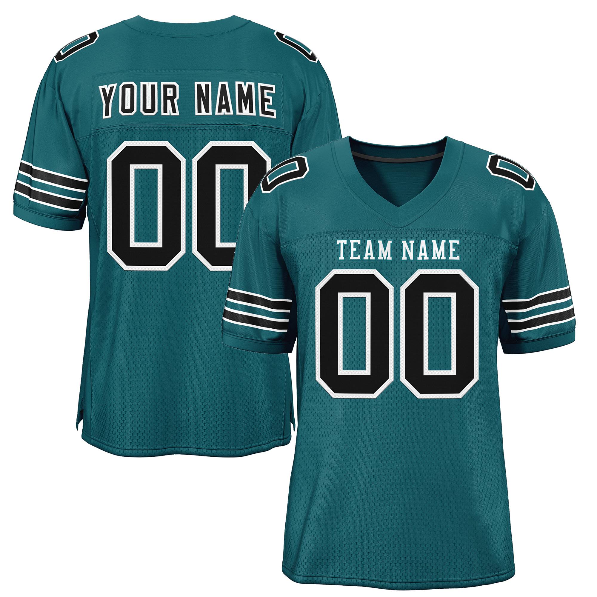 Custom Midnight Green White-Midnight Green Classic Style Authentic Football Jersey