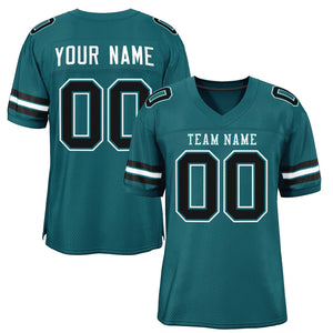 Custom Midnight Green White-Midnight Green Classic Style Authentic Football Jersey