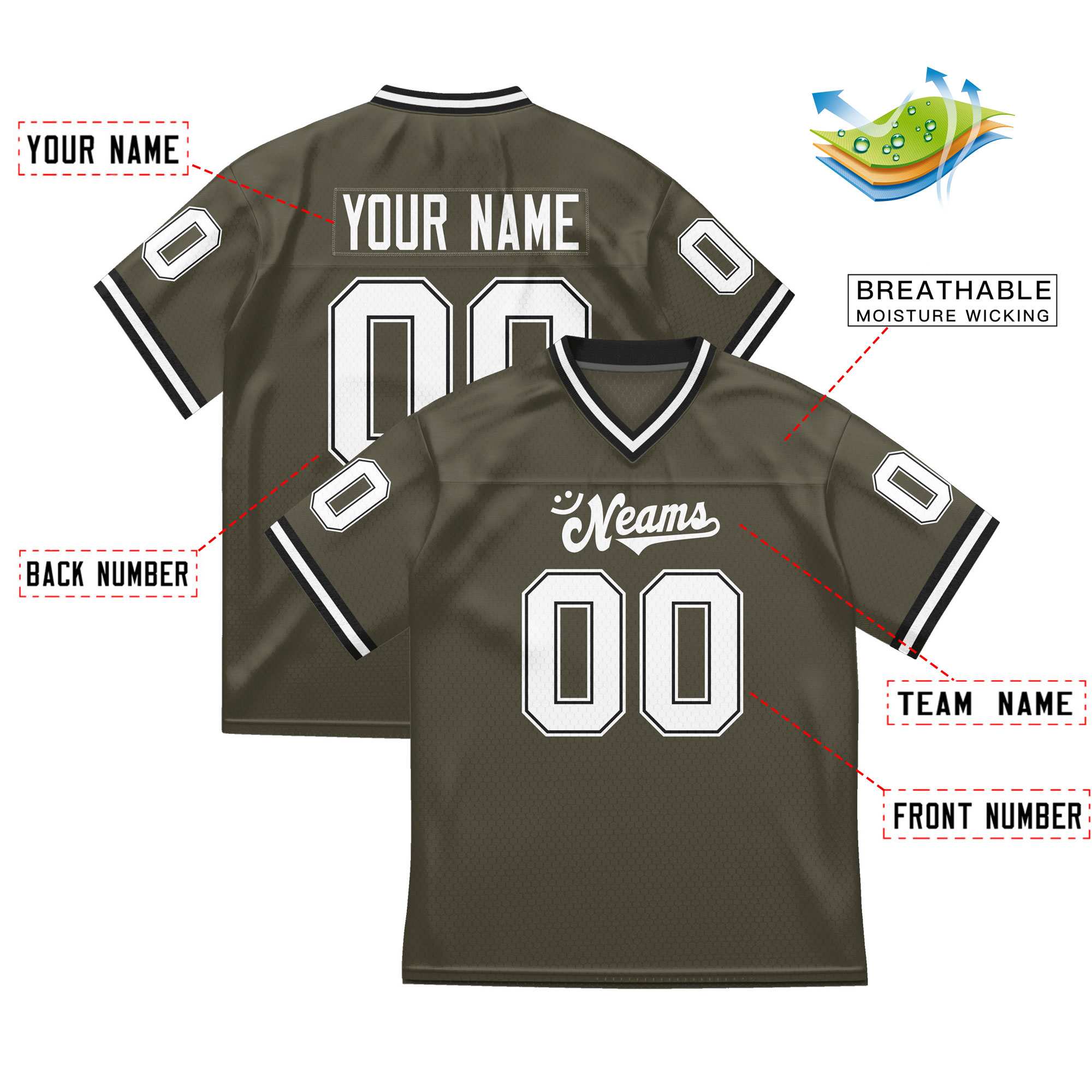 Custom Team Sports Football Jersey Personalized Practice Uniforms for Adults/Youth