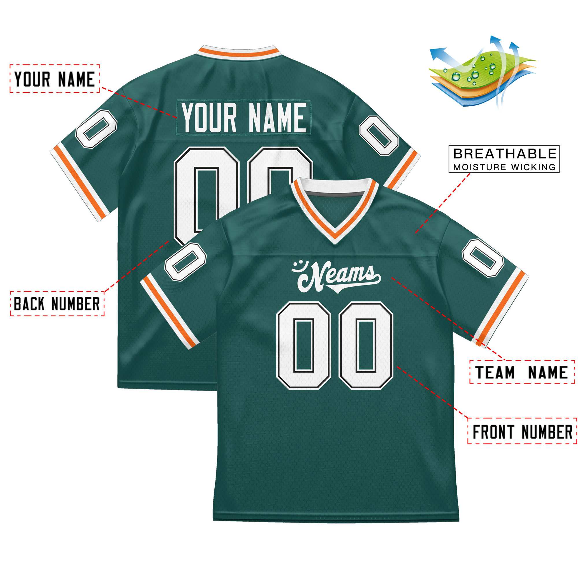 Custom Team Sports Football Jersey Personalized Practice Uniforms for Adults/Youth