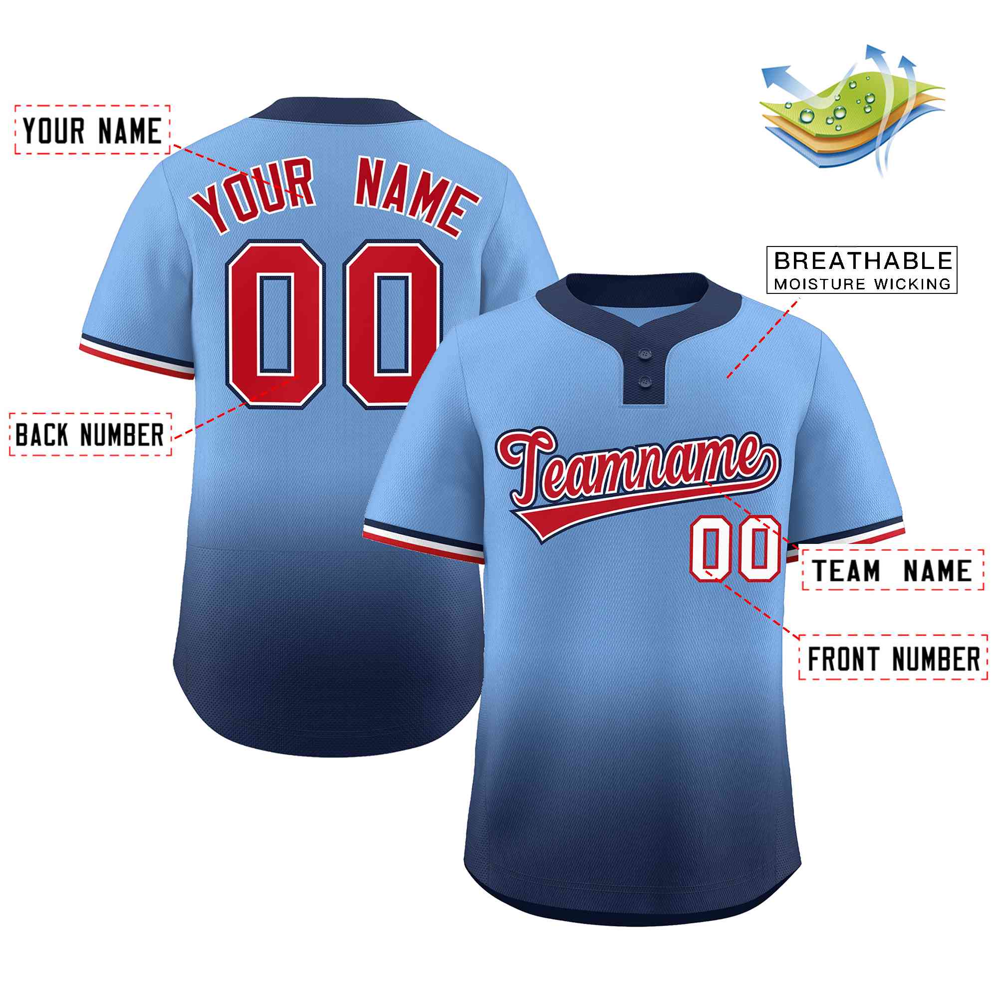 Custom Pinstripe Baseball Jersey Cream Navy Light Blue-Navy Authentic -  FansIdea