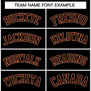 Custom Black Black-Orange Raglan Sleeves Varsity Full-Snap Letterman Jacket