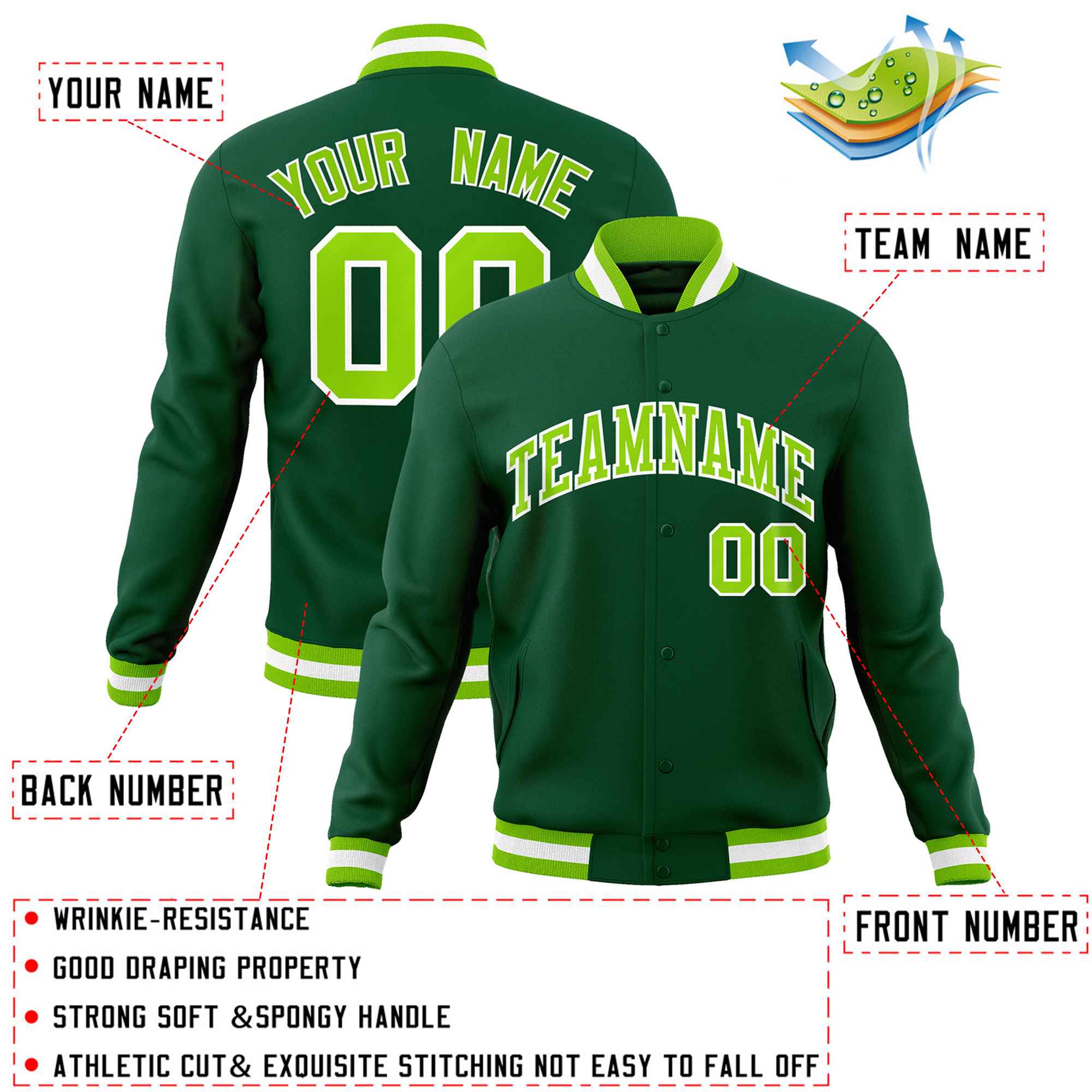 Neon Green Varsity Jacket