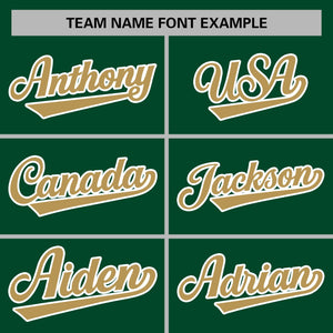 Custom Green Old Gold-White Classic Style Varsity Full-Snap Letterman Jacket