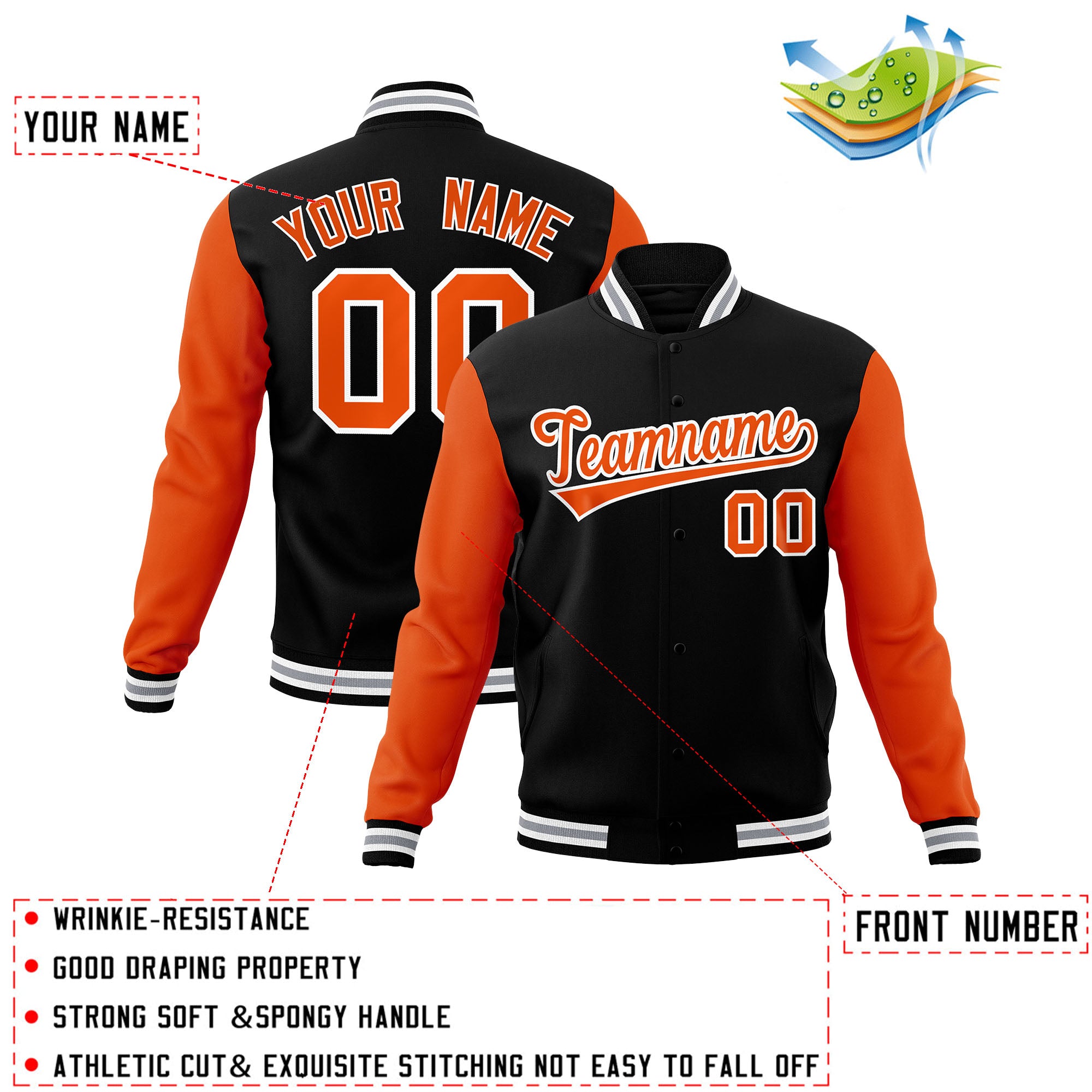 how to customize a varsity full snap jacket