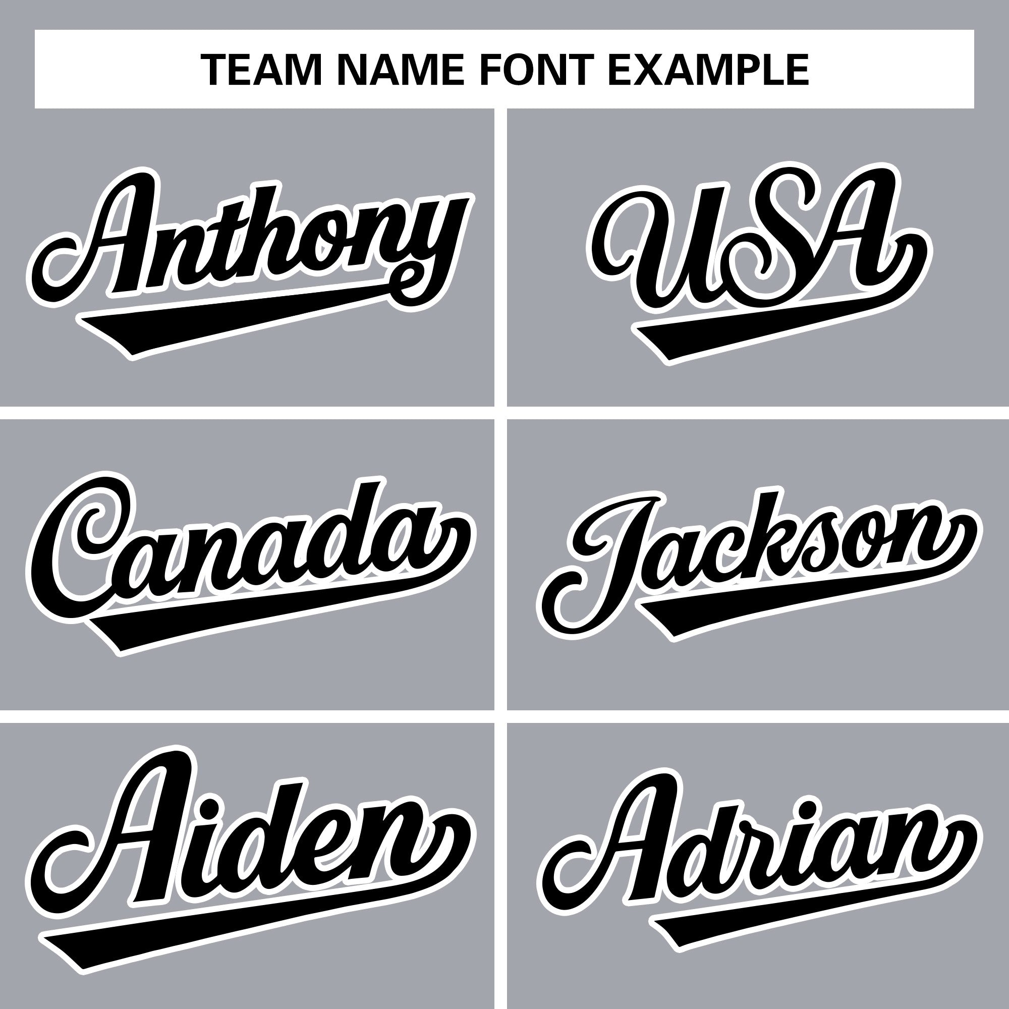 custom gray and black varsity full snap jacket team name font example