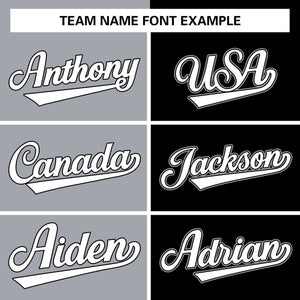 customize two tone split baseball uniform jacket team name font example