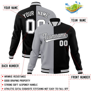 customize two tone split baseball uniform jacket for men