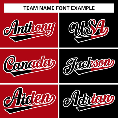 personalized cheap split fashion baseball jackets team name font example