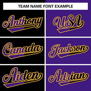 custom baseball team two tone split fashion jackets team name font example