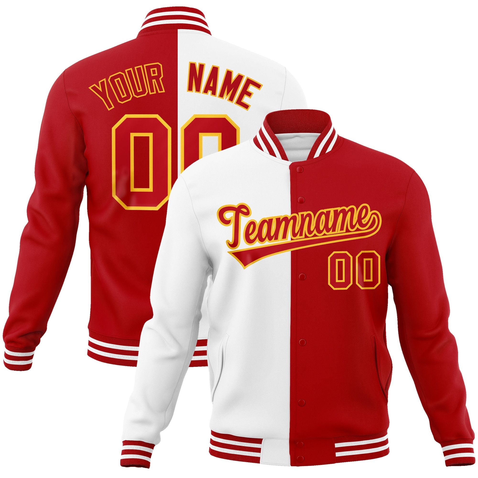 personalised varsity full-snap jacket