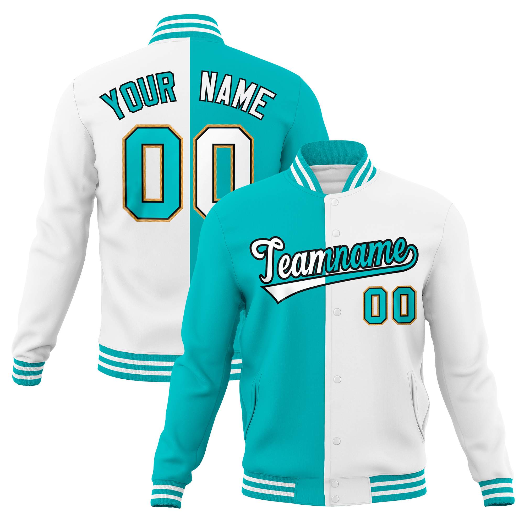 customize varsity full-snap jacket embroidered