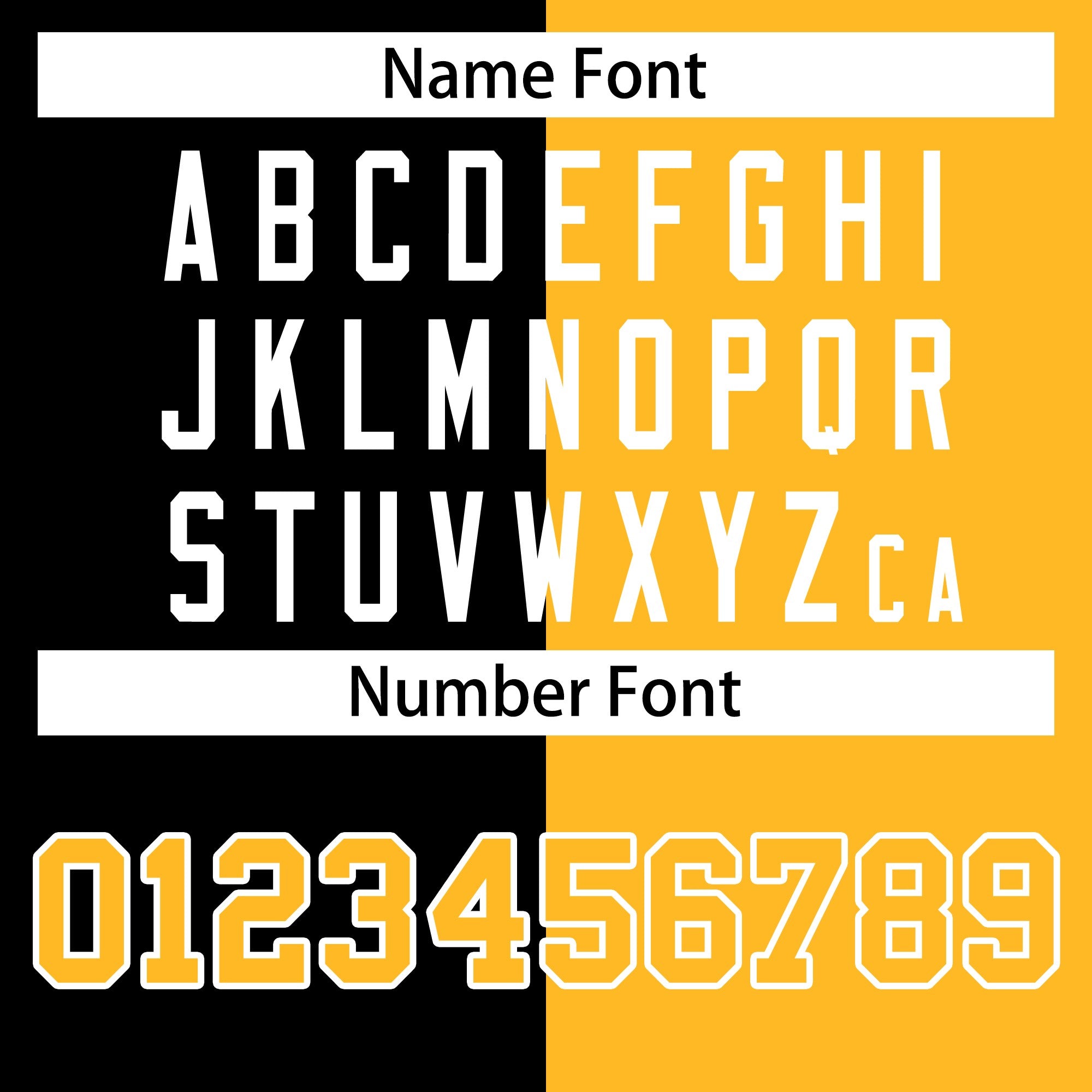 custom black and yellow varsity baseball full-snap two tone split fashion jackets name and number font style