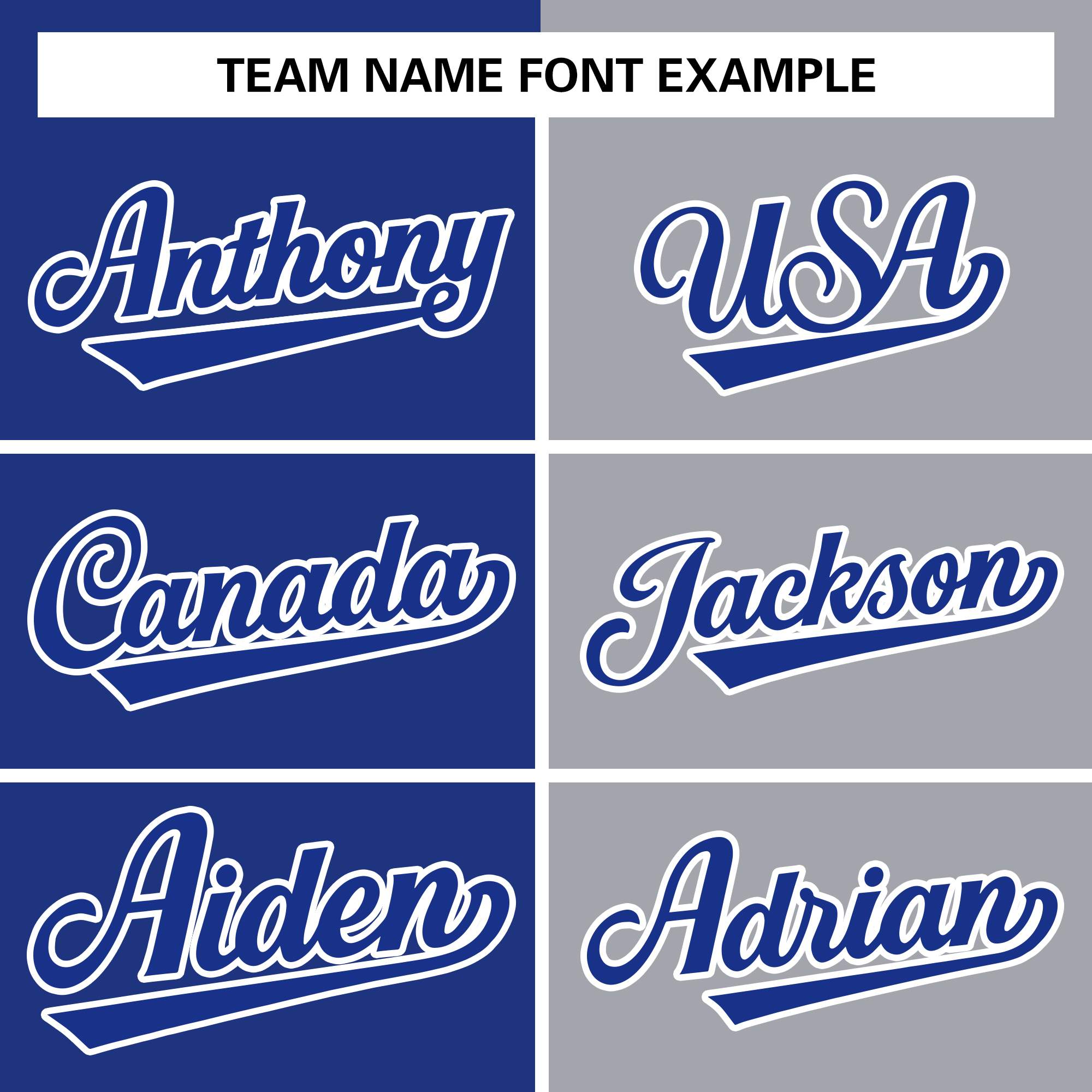 custom split color jacket team name font