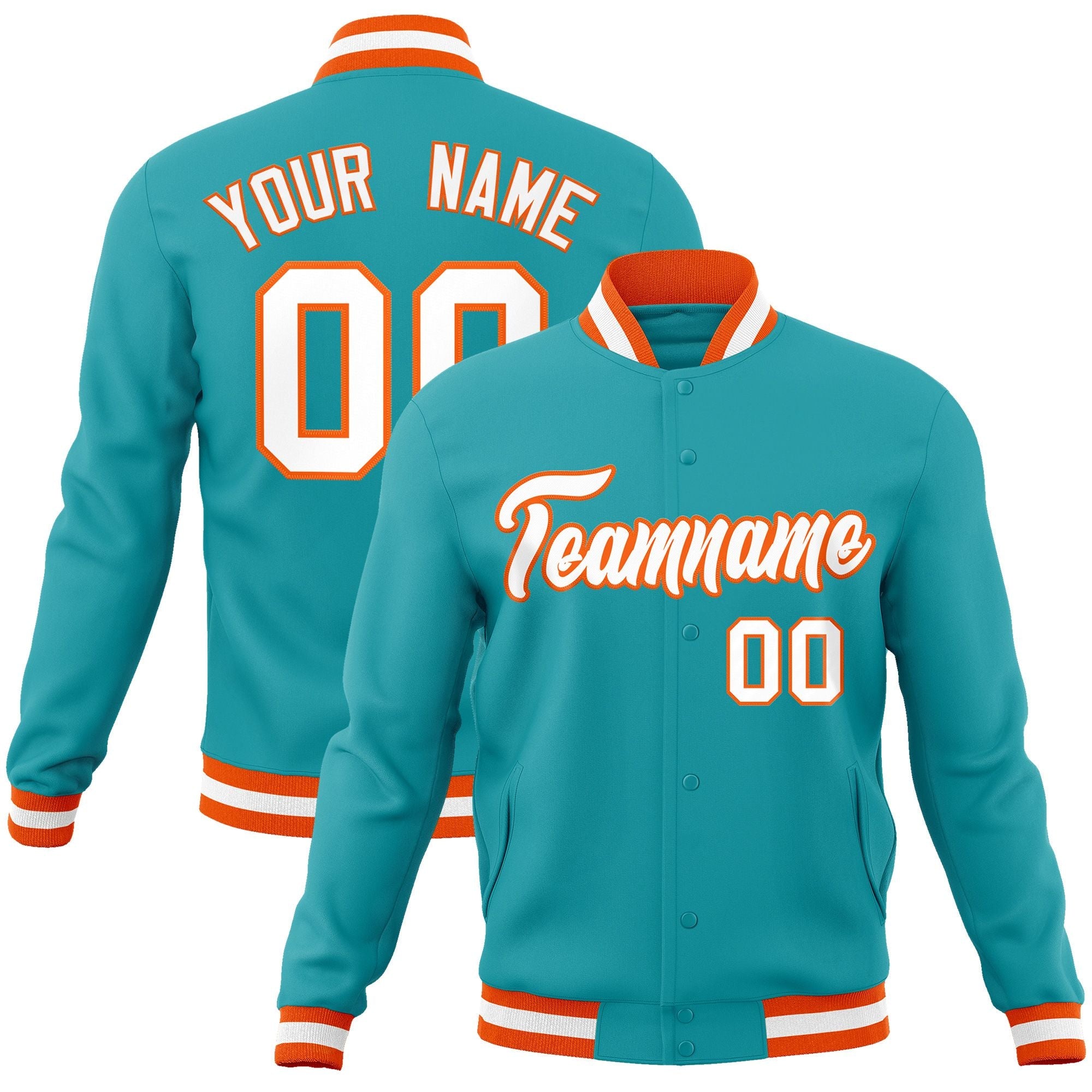 custom varsity bomber full-snap jacket size parameter