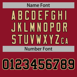 custom crimson varsity full-snap baseball jackets name and number font style