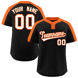 Maillot de baseball authentique à deux boutons, personnalisé, noir, blanc, Orange, style classique