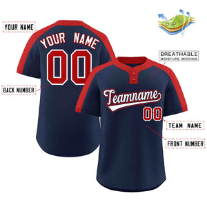 Custom Navy White-Navy Classic Style Authentic Two-Button Baseball Jersey