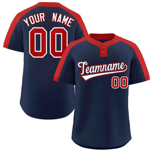 Custom Navy White-Navy Classic Style Authentic Two-Button Baseball Jersey