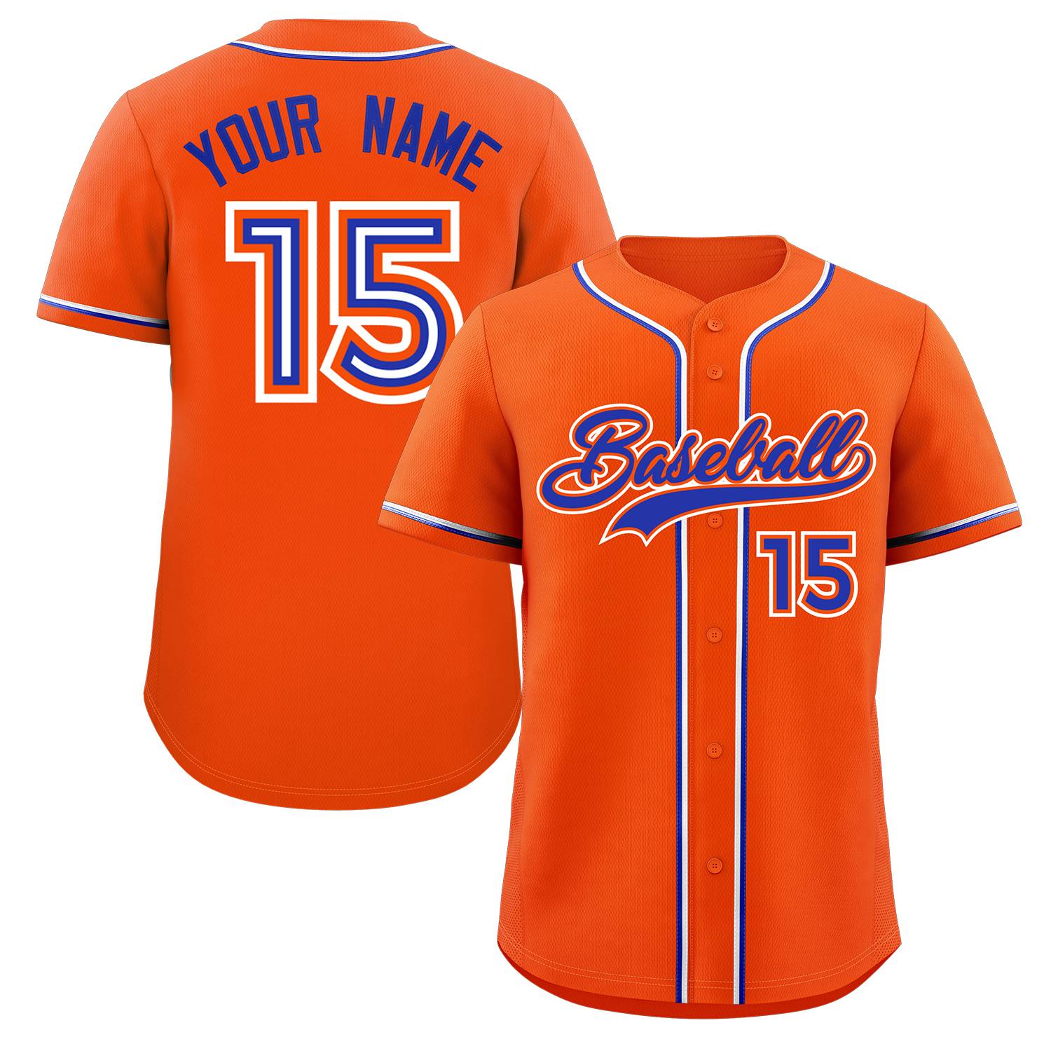 Custom Orange Royal Classic Style Authentic Baseball Jersey