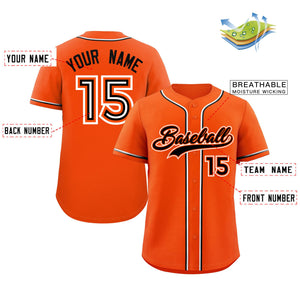 Maillot de baseball authentique de style classique noir orange personnalisé