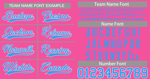 Custom Pink Powder Blue-White Classic Style Authentic Baseball Jersey