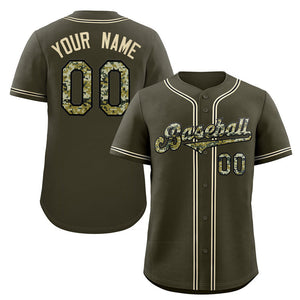 Maillot de baseball authentique de style classique noir olive personnalisé