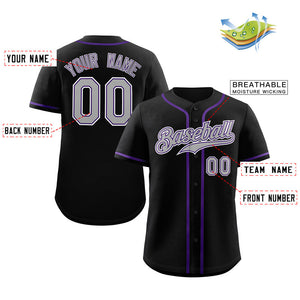 Custom Black Gray-White Classic Style Authentic Baseball Jersey