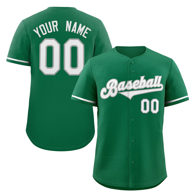 Custom Green White-Gray Solider Classic Style Authentic Baseball Jersey