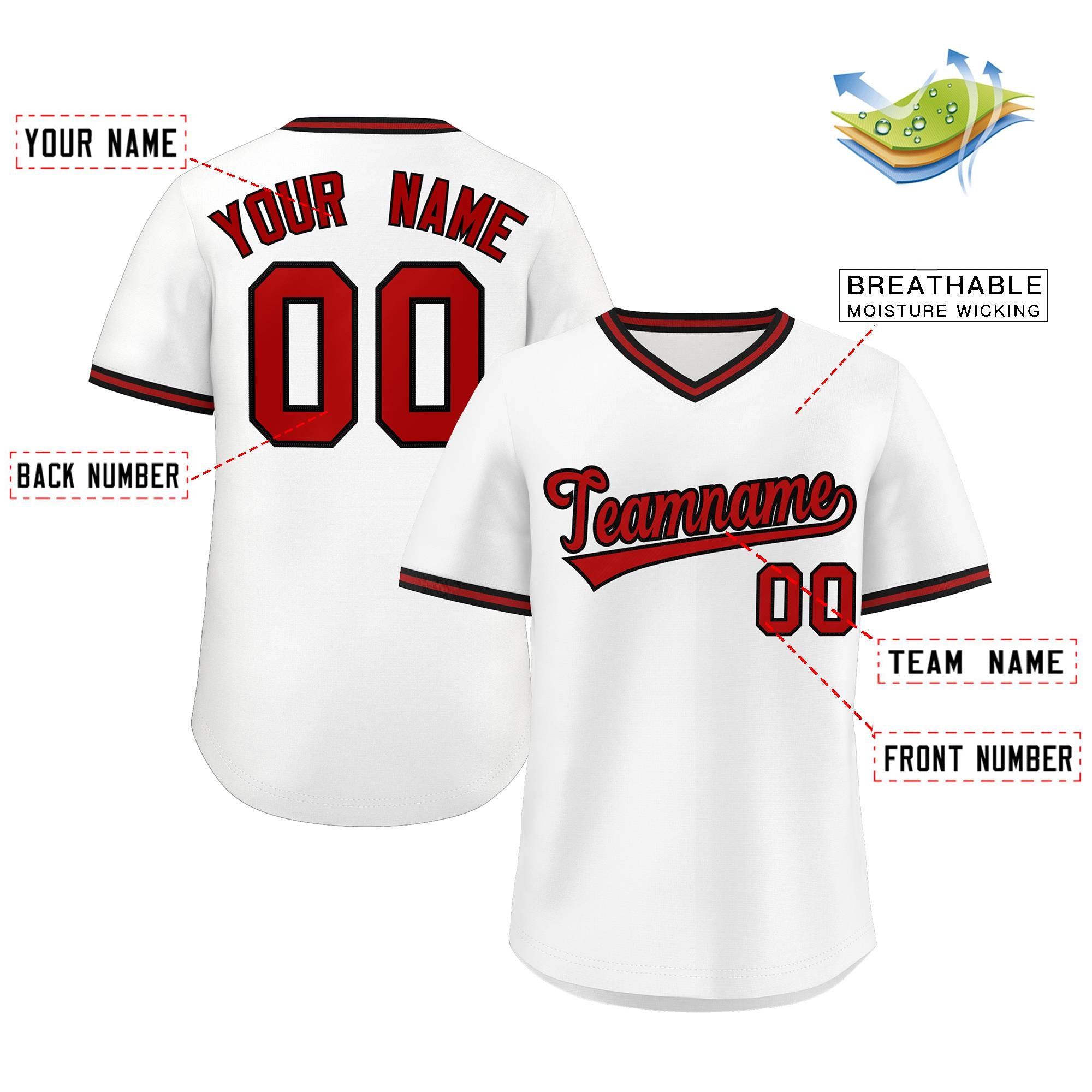 Custom White Black Classic Style Outdoor Authentic Pullover Baseball Jersey