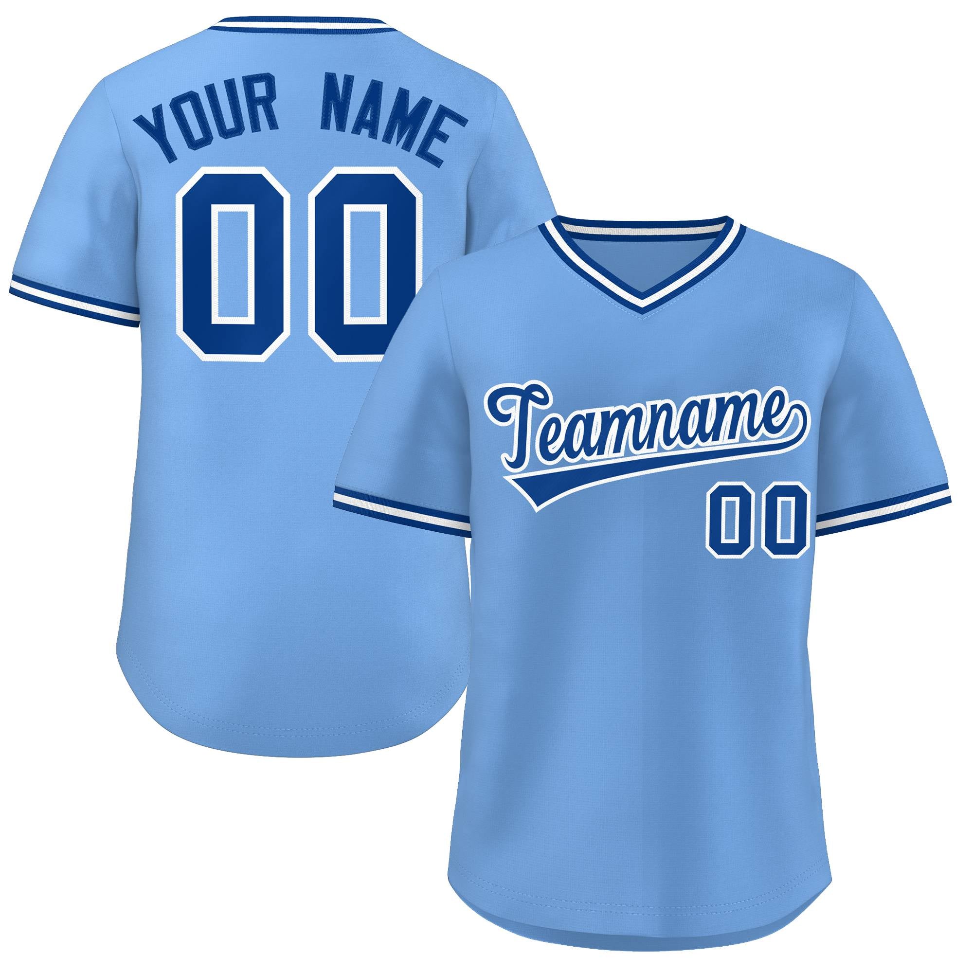 Maillot de baseball personnalisé, bleu clair, blanc Royal, Style classique, pull authentique pour l'extérieur