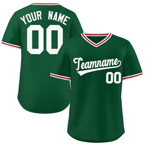 Custom Green Classic Style Outdoor Authentic Pullover Baseball Jersey