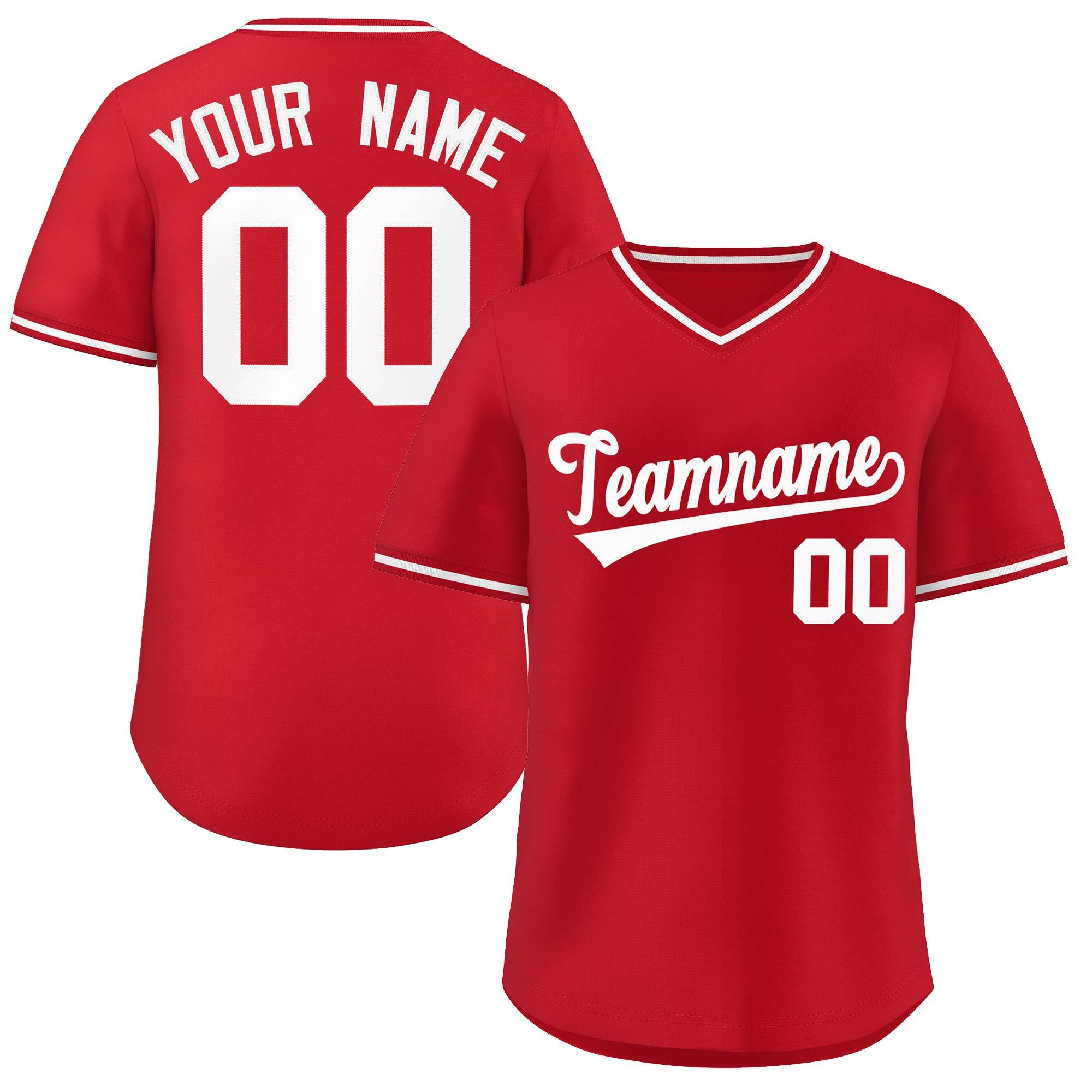 Custom Red Classic Style Outdoor Authentic Pullover Baseball Jersey