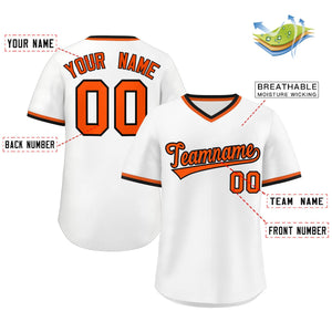 Maillot de baseball authentique, personnalisé, blanc, Orange, style classique, pour l'extérieur, pull authentique