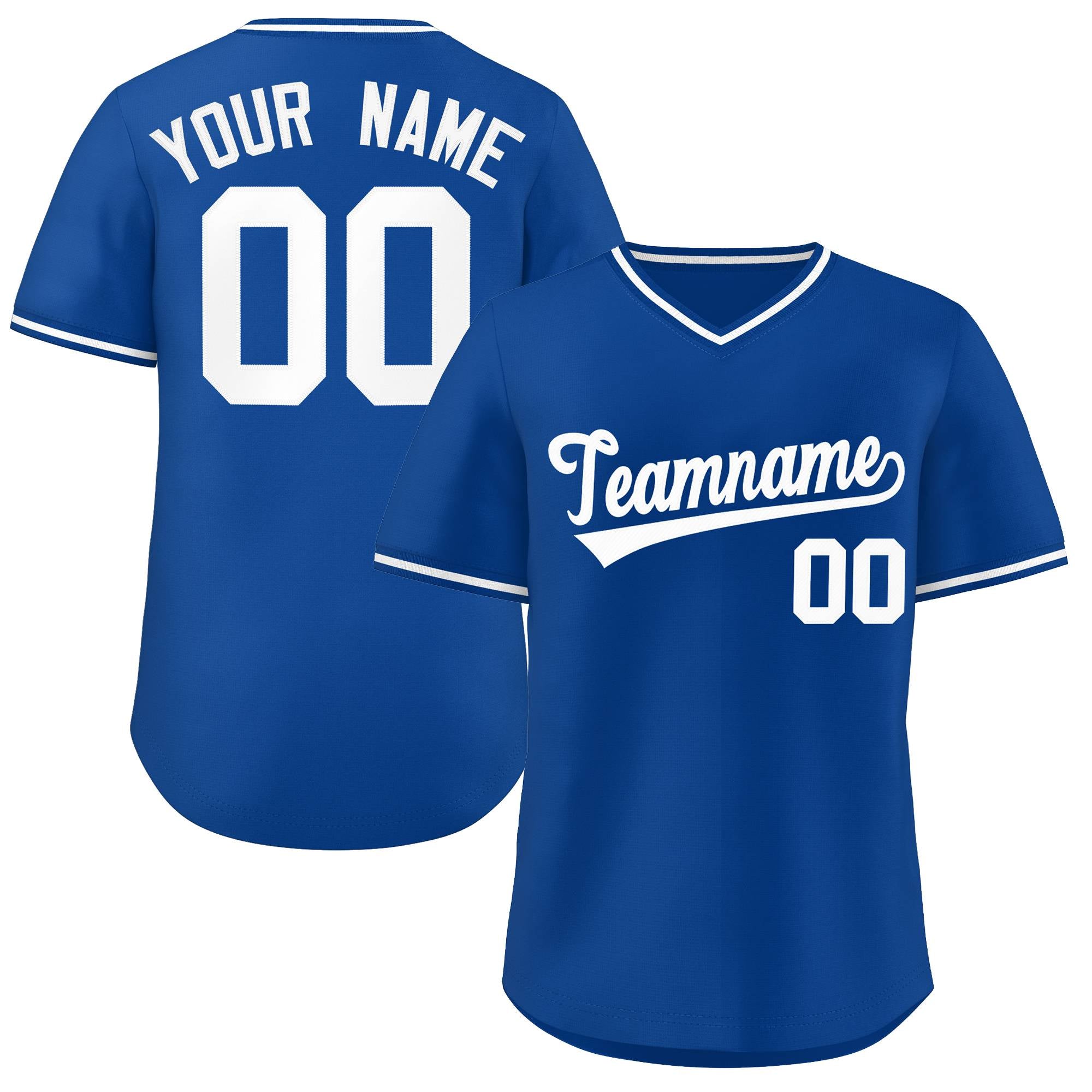 Custom Royal White-Royal Classic Style Outdoor Authentic Pullover Baseball Jersey