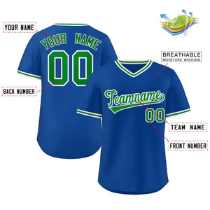 Maillot de Baseball authentique, personnalisé, Style classique, vert Royal, pour l'extérieur, pull-over authentique