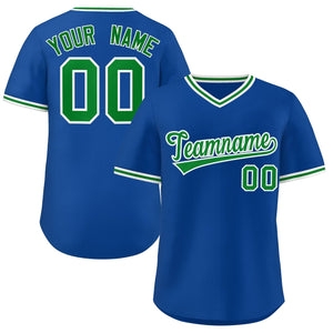 Maillot de Baseball authentique, personnalisé, Style classique, vert Royal, pour l'extérieur, pull-over authentique