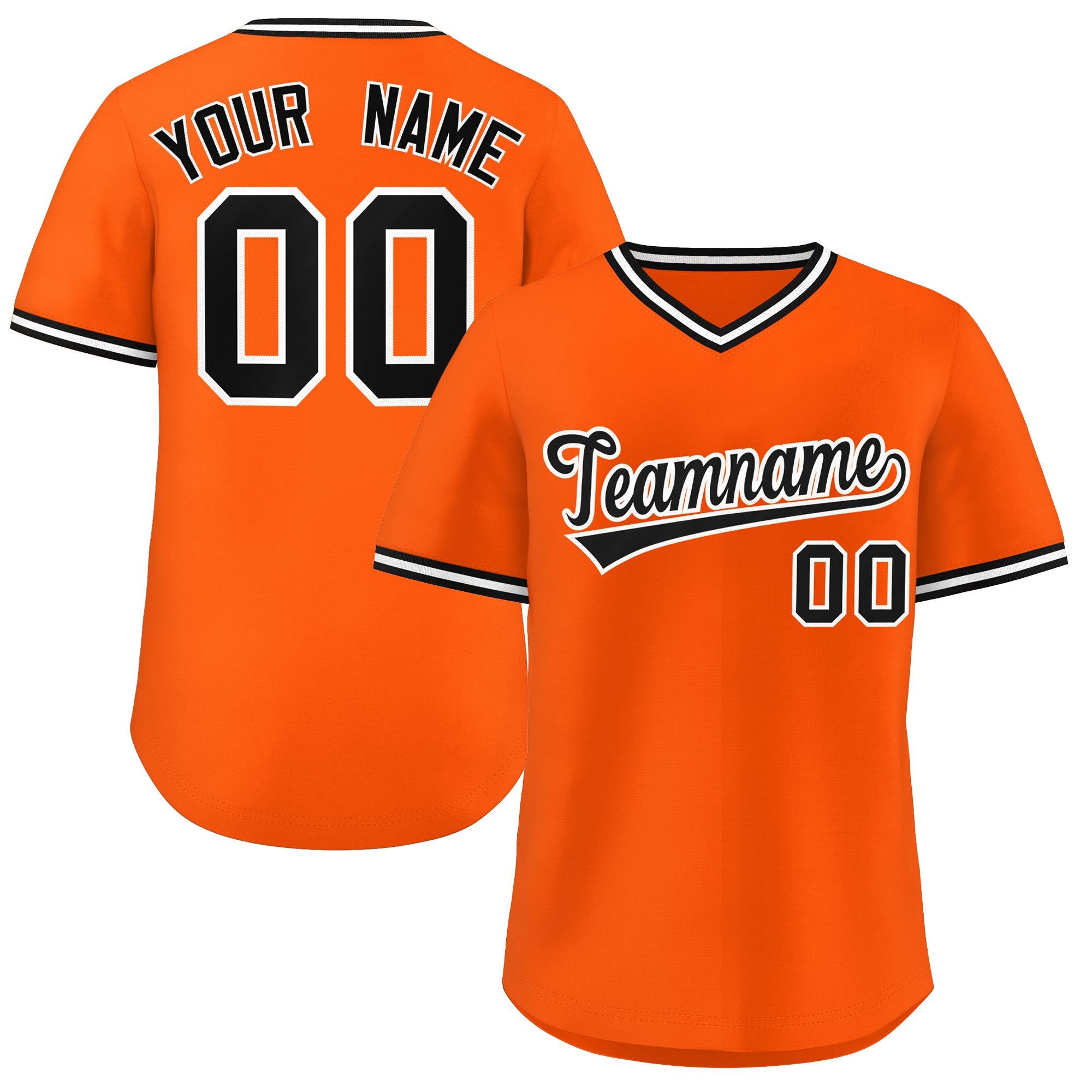 Custom Orange Classic Style Outdoor Authentic Pullover Baseball Jersey