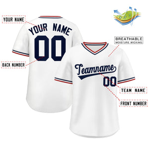 Maillot de baseball authentique, style classique, blanc, personnalisé, pour l'extérieur, pull-over authentique