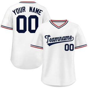 Maillot de baseball authentique, style classique, blanc, personnalisé, pour l'extérieur, pull-over authentique