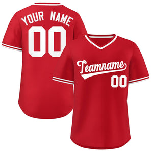 Maillot de baseball authentique, personnalisé, blanc, rouge, style classique, pour l'extérieur, pull authentique