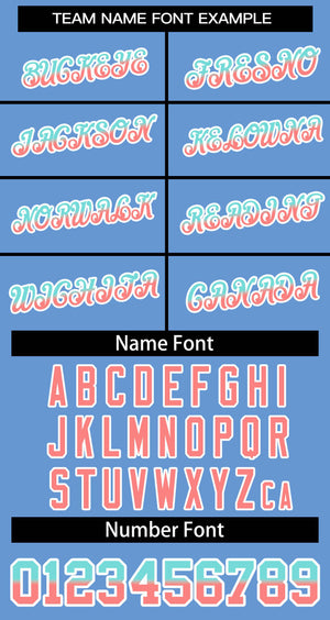 Custom Light Blue Aqua Red-White Stripe Font Gradient Fashion Authentic Baseball Jersey