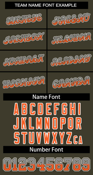 Custom Olive Gray Orange-Olive Stripe Font Gradient Fashion Authentic Baseball Jersey