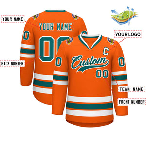 Maillot de hockey de style classique orange Aqua-White personnalisé