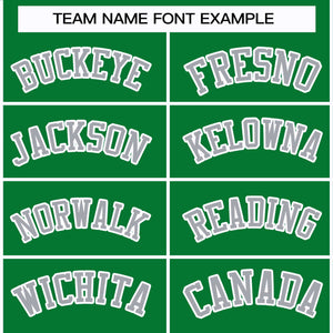 Custom Kelly Green Gray-White Classic Style Hockey Jersey