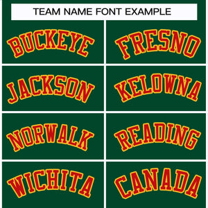 Custom Green Red-Gold Classic Style Hockey Jersey