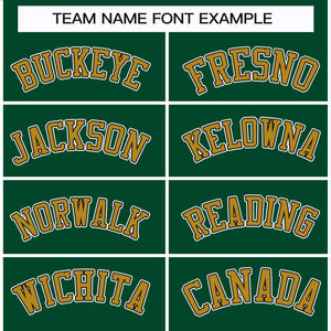 Custom Green Old Gold Black-White Classic Style Hockey Jersey