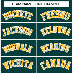 Custom Midnight Green Gold-White Classic Style Hockey Jersey