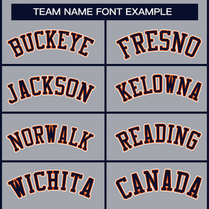 Custom Gray Navy Orange-White Classic Style Hockey Jersey